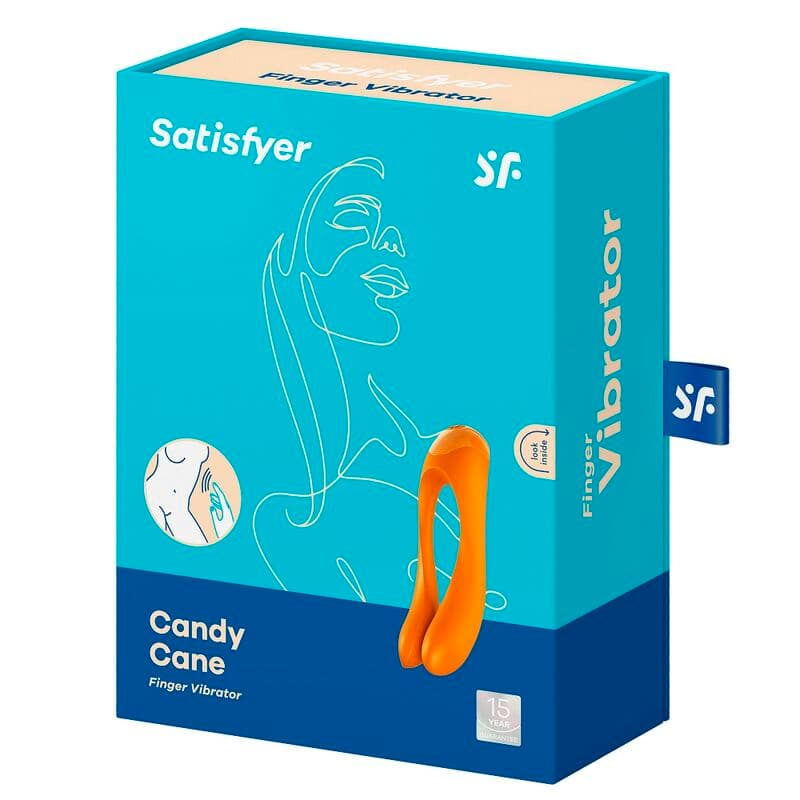 SATISFYER - CANDY CANE FINGER VIBRATOR ORANGE thumb 2