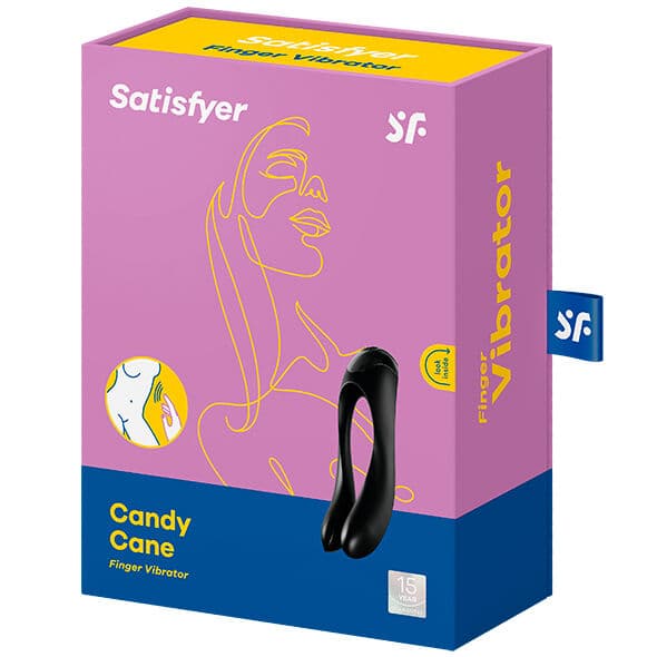 SATISFYER - CANDY CANE FINGER VIBRATOR BLACK thumb 2