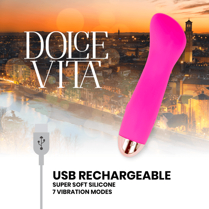 DOLCE VITA - RECHARGEABLE VIBRATOR ONE PINK 7 SPEED thumb 5