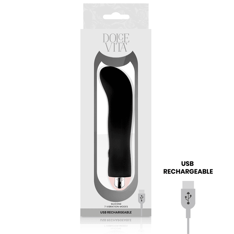 DOLCE VITA - RECHARGEABLE VIBRATOR TWO BLACK 7 SPEED thumb 4