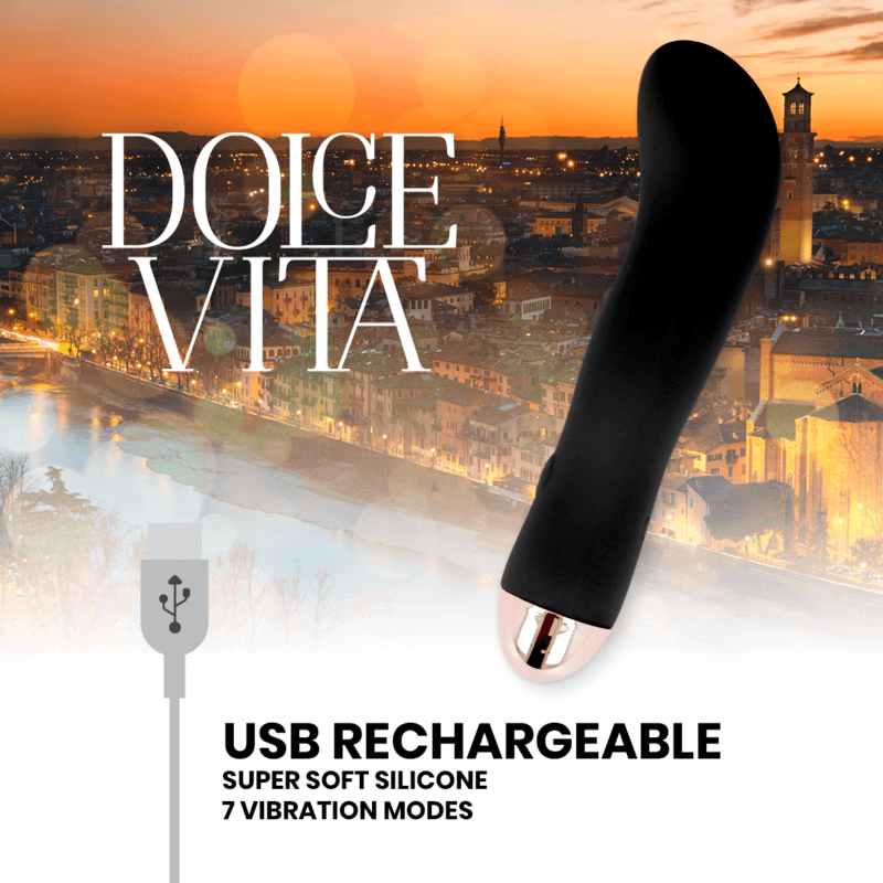 DOLCE VITA - RECHARGEABLE VIBRATOR TWO BLACK 7 SPEED thumb 5
