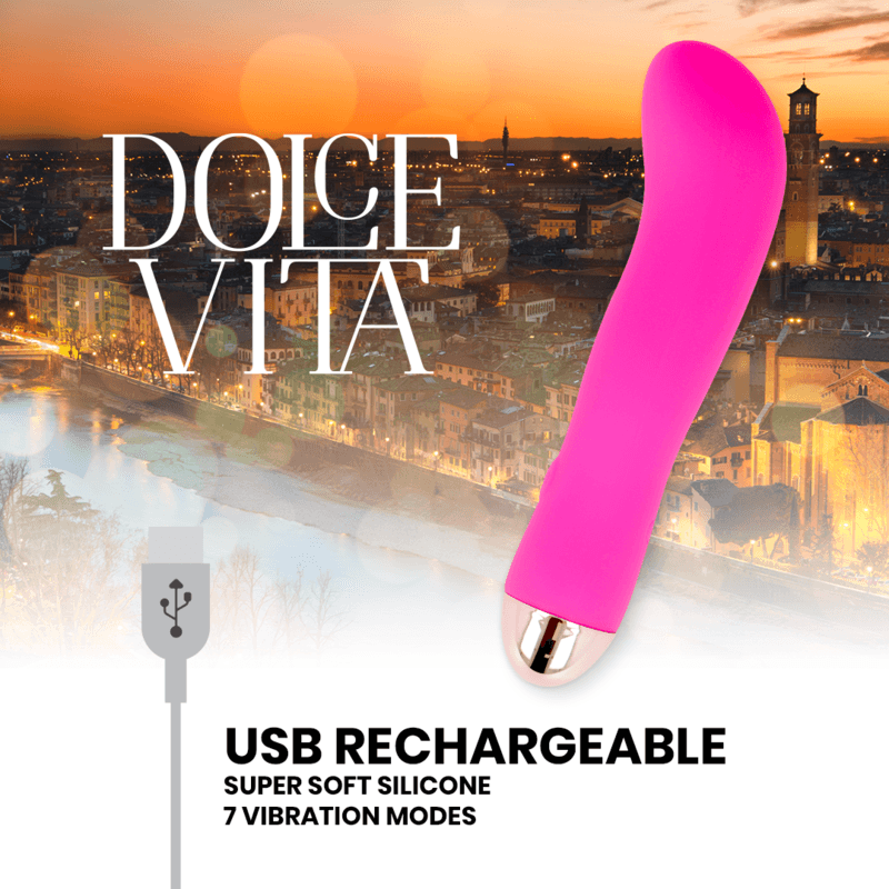 DOLCE VITA - RECHARGEABLE VIBRATOR TWO PINK 7 SPEEDS thumb 5