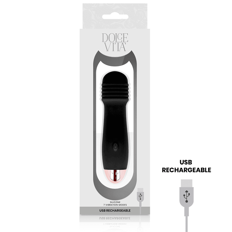 DOLCE VITA - RECHARGEABLE VIBRATOR THREE BLACK 7 SPEED thumb 3