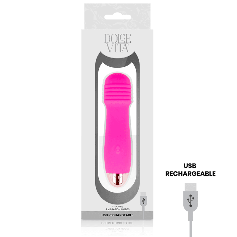 DOLCE VITA - RECHARGEABLE VIBRATOR THREE PINK 7 SPEEDS thumb 3