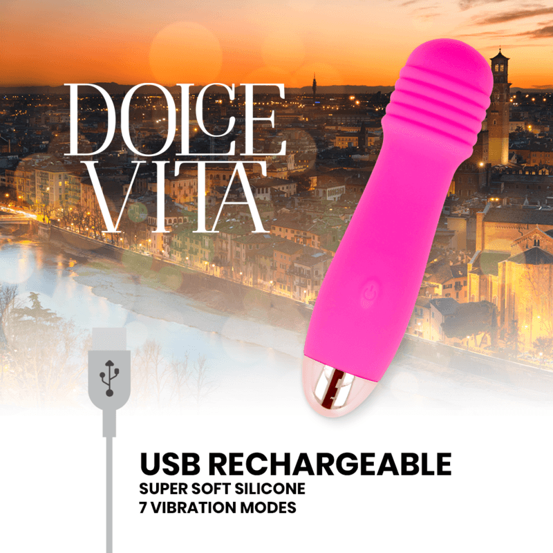 DOLCE VITA - RECHARGEABLE VIBRATOR THREE PINK 7 SPEEDS thumb 4