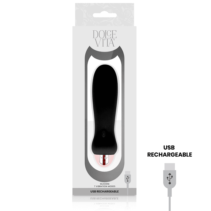 DOLCE VITA - RECHARGEABLE VIBRATOR FIVE BLACK 7 SPEEDS thumb 3