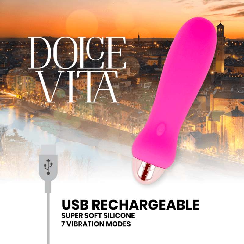 DOLCE VITA - RECHARGEABLE VIBRATOR FIVE PINK 7 SPEEDS thumb 4