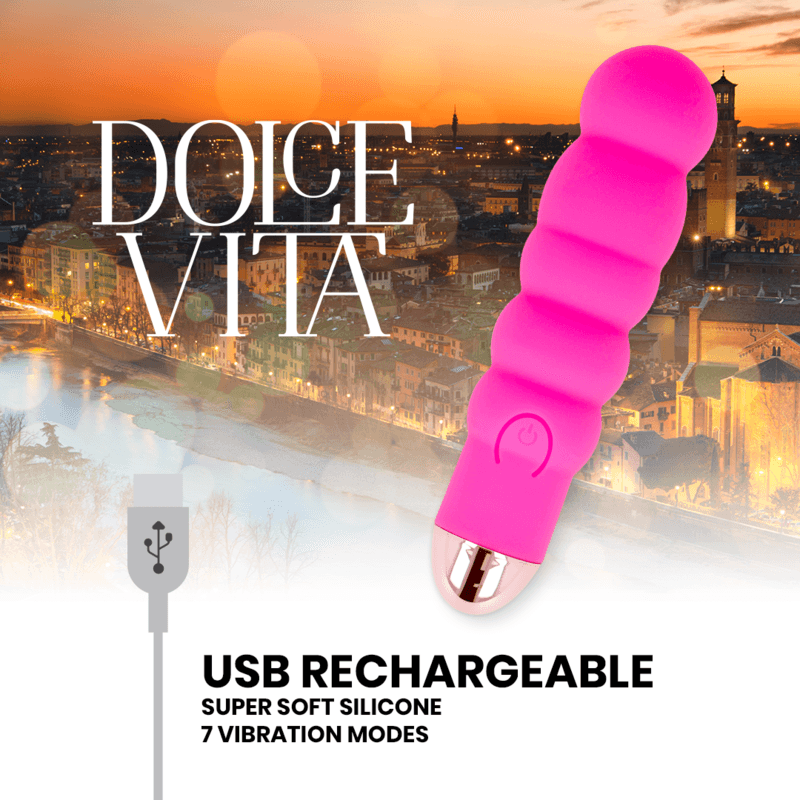 DOLCE VITA - RECHARGEABLE VIBRATOR SIX PINK 7 SPEEDS thumb 4