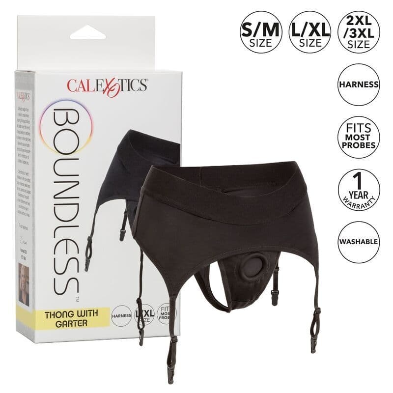 CALEXOTICS - BOUNDLESS THONG WITH GARTER S/M thumb 2