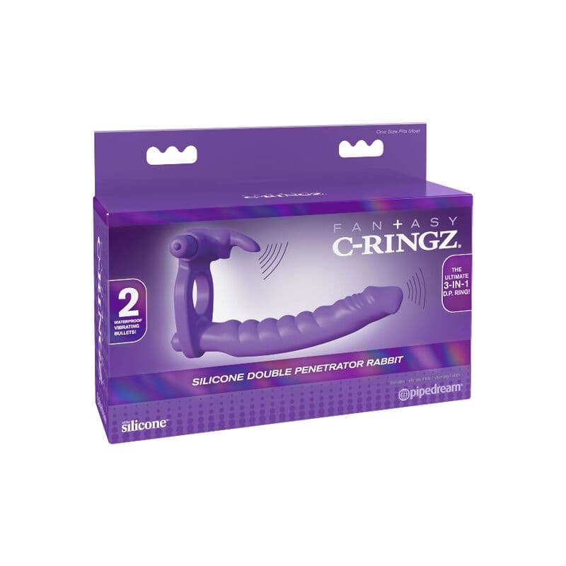 FANTASY C-RINGZ - SILICONE DOUBLE VIBRATOR RABBIT thumb 6