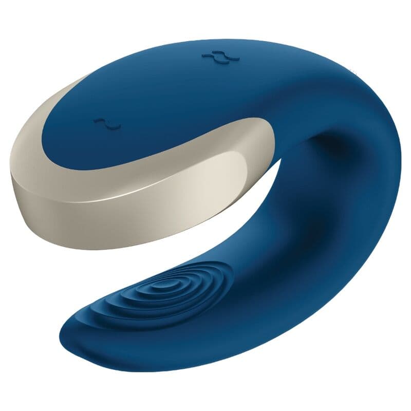 SATISFYER - DOUBLE LOVE LUXURY PARTNER VIBRATOR BLUE thumb 2