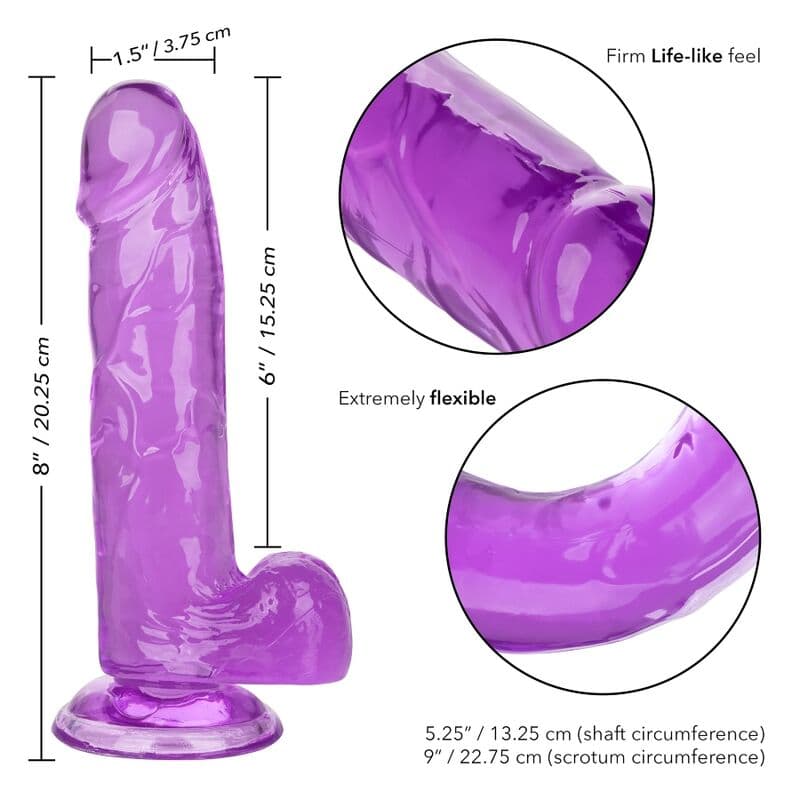 CALEXOTICS - SIZE QUEEN DILDO PURPLE 15.3 CM thumb 6