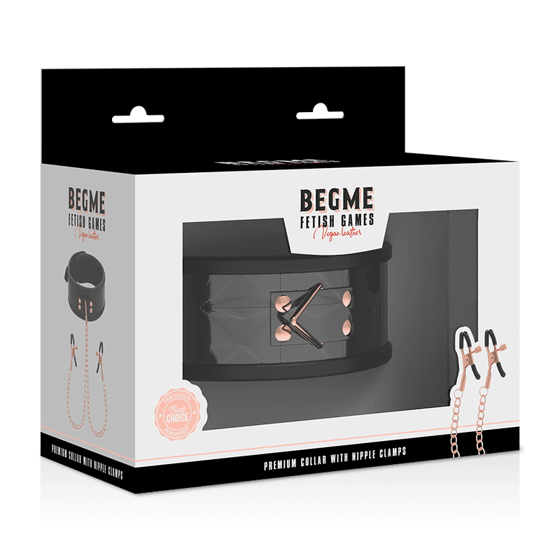 BEGME - BLACK EDITION COLLAR WITH NIPPLE CLAMPS WITH NEOPRENE LINING thumb 7