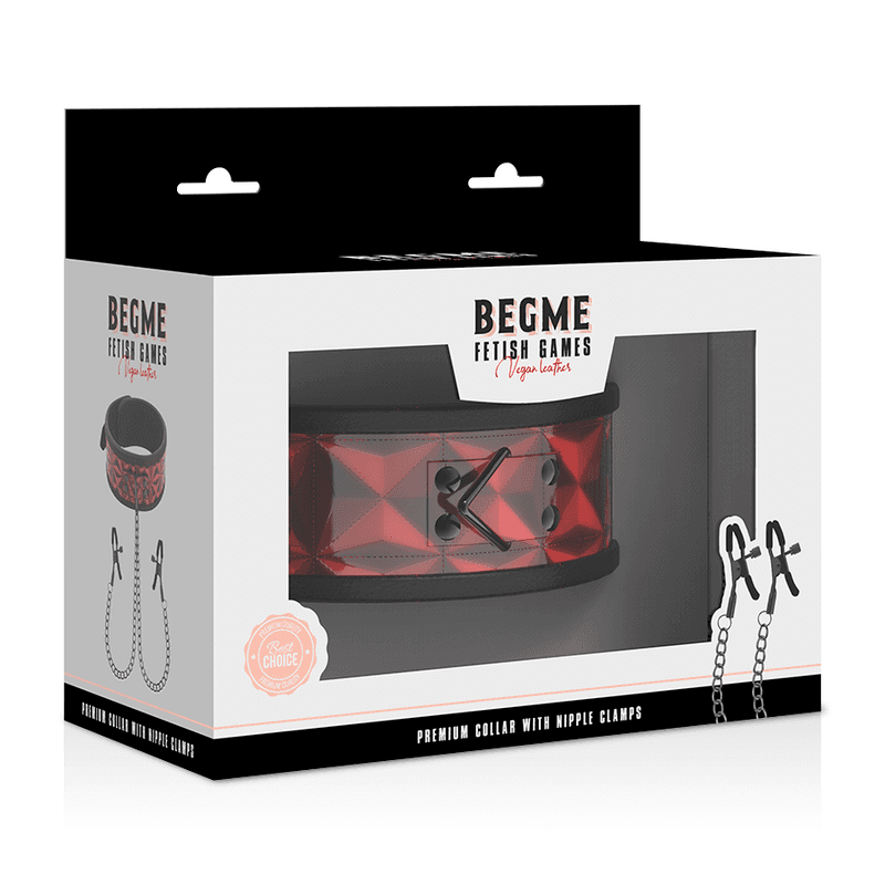 BEGME - RED EDITION COLLAR WITH NIPPLE CLAMPS WITH NEOPRENE LINING thumb 7