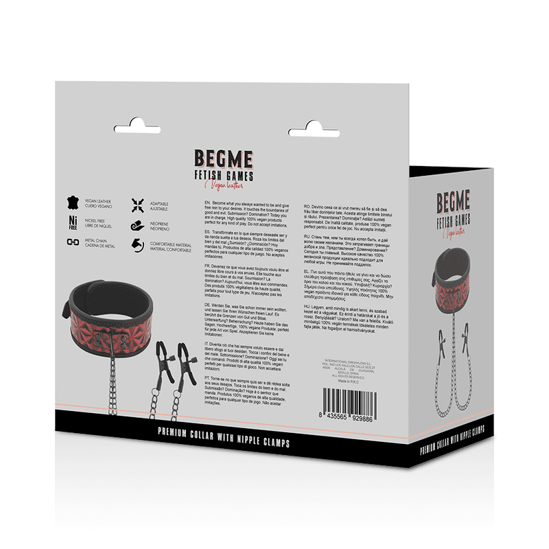 BEGME - RED EDITION COLLAR WITH NIPPLE CLAMPS WITH NEOPRENE LINING thumb 8