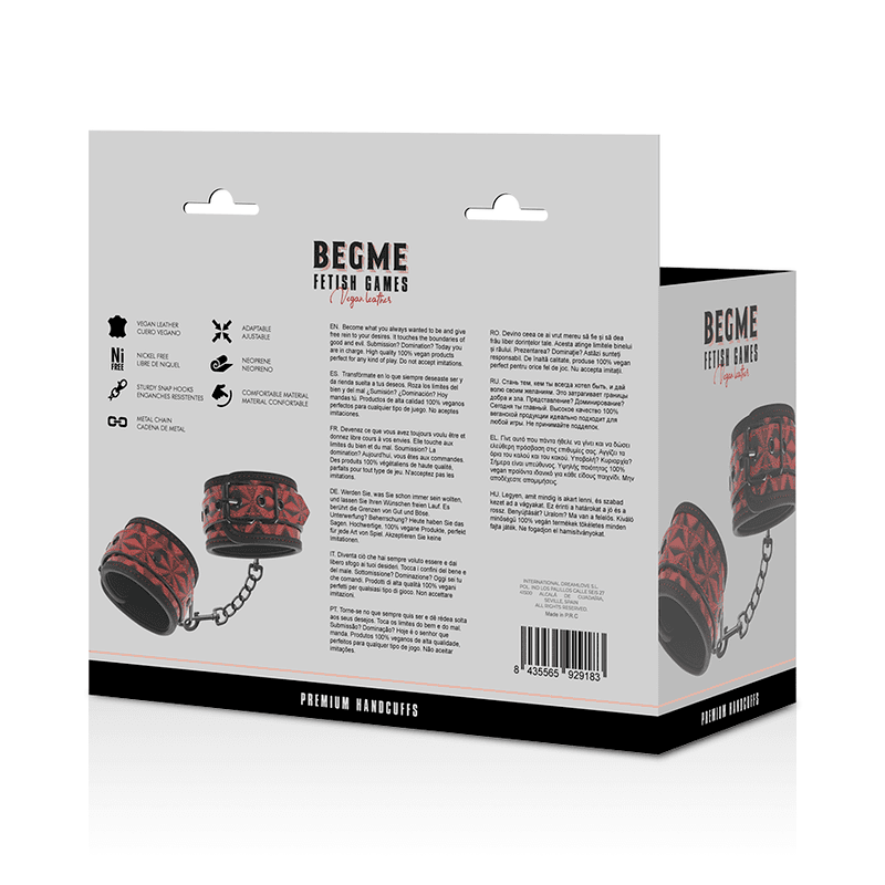 BEGME - RED EDITION PREMIUM HANDCUFFS WITH NEOPRENE LINING thumb 9