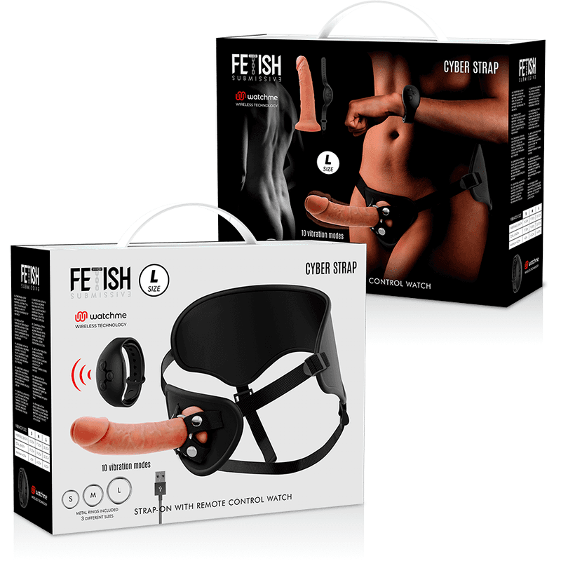 FETISH SUBMISSIVE CYBER STRAP - HARNESS WITH REMOTE CONTROL DILDO WATCHME L TECHNOLOGY thumb 14