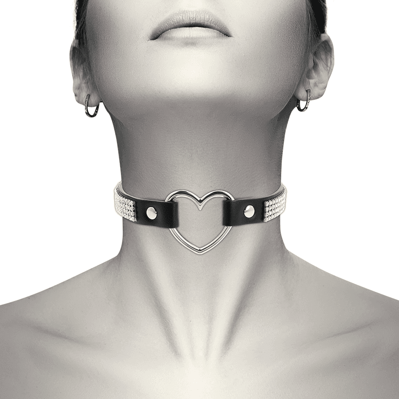 COQUETTE CHIC DESIRE - VEGAN LEATHER CHOKER WITH HEART thumb 2