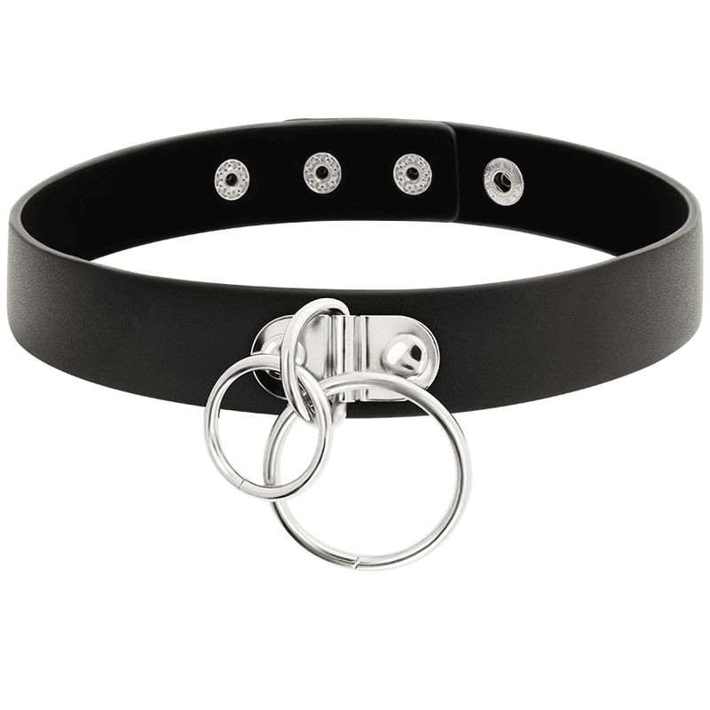 COQUETTE CHIC DESIRE - DOUBLE RING VEGAN LEATHER CHOKER thumb 3