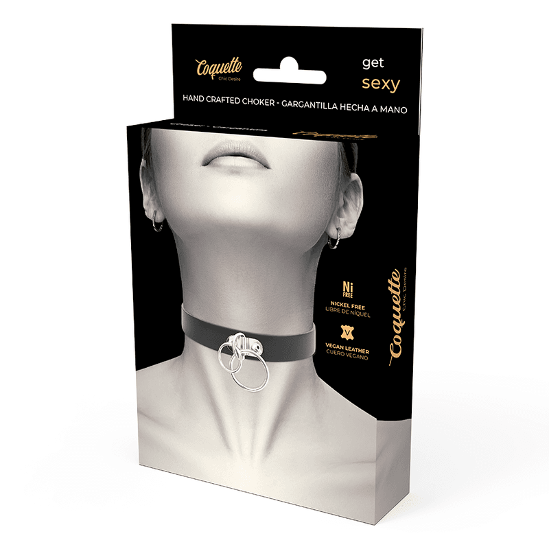 COQUETTE CHIC DESIRE - DOUBLE RING VEGAN LEATHER CHOKER thumb 5
