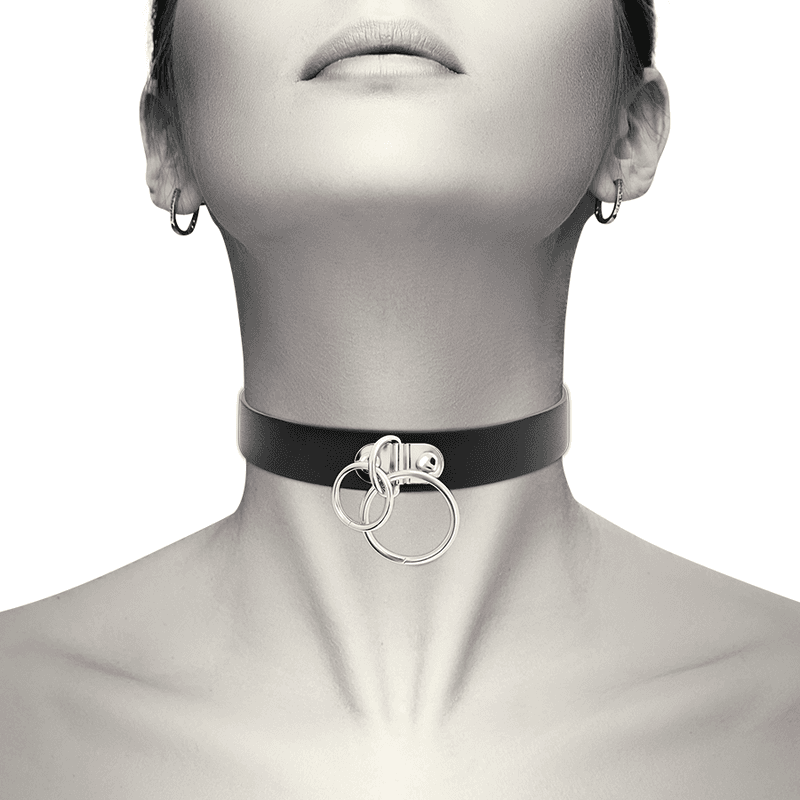 COQUETTE CHIC DESIRE - DOUBLE RING VEGAN LEATHER CHOKER thumb 2