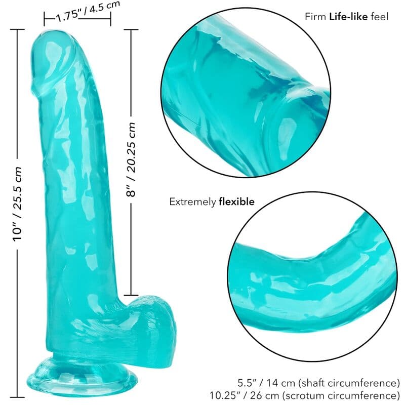 CALEXOTICS - SIZE QUEEN DILDO BLUE 20.3 CM thumb 6