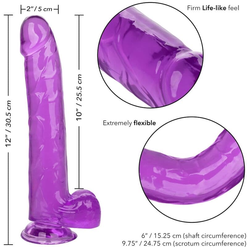 CALEXOTICS - SIZE QUEEN DILDO PURPLE 25.5 CM thumb 6