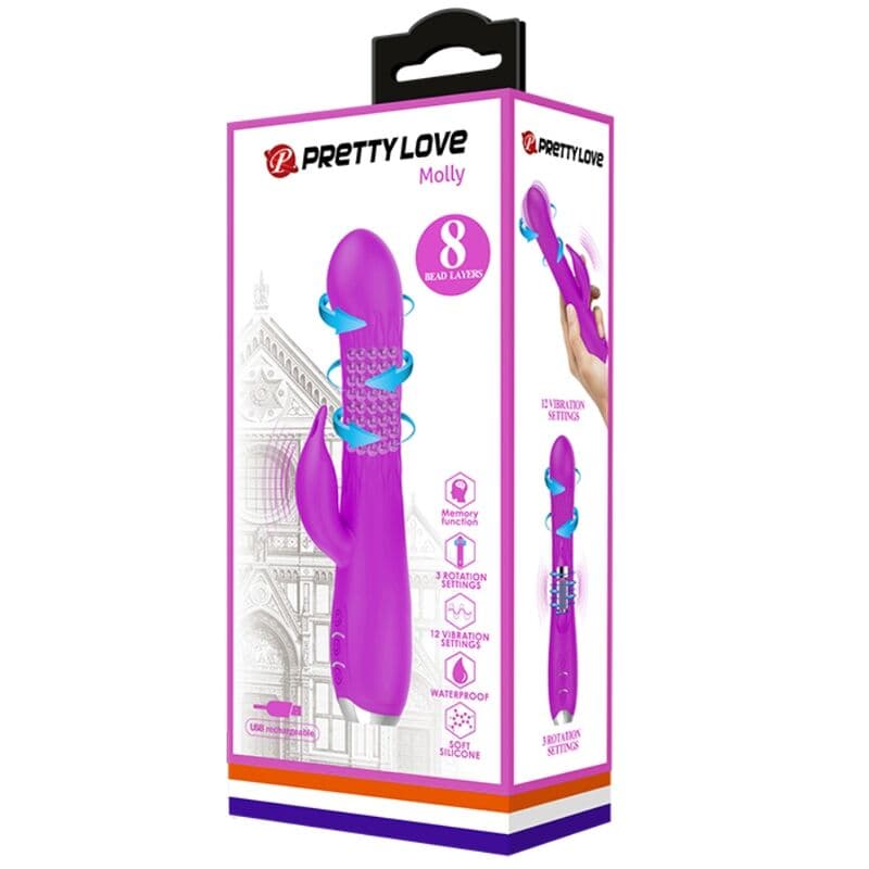 PRETTY LOVE - MOLLY VIBRATOR WITH RECHARGEABLE ROTATION thumb 7