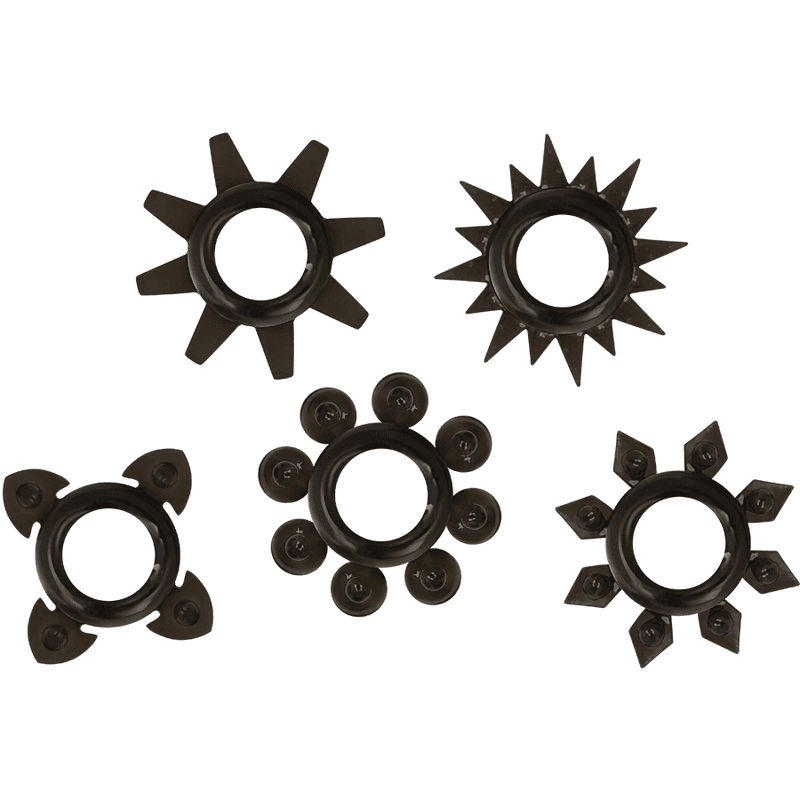 OHMAMA - SET OF 5 SILICONE TESTICLE AND PENIS RINGS thumb 2