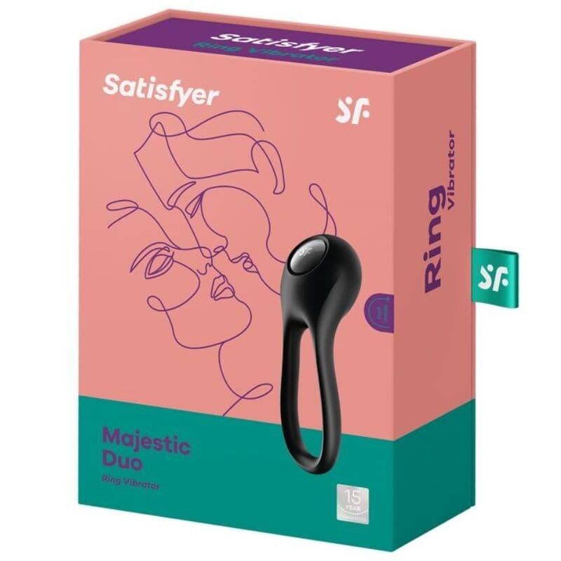 SATISFYER - MAJESTIC DUO RING VIBRATOR BLACK thumb 4