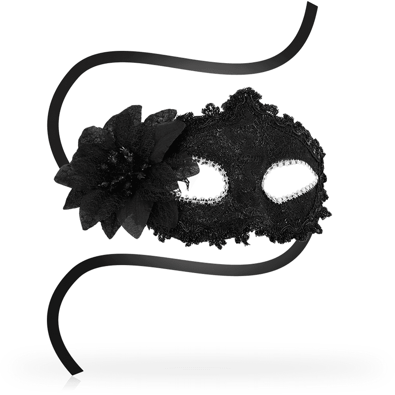 OHMAMA - ANTIZAZ MASKS VENETIAN STYLE SIDE FLOWER - BLACK thumb 2