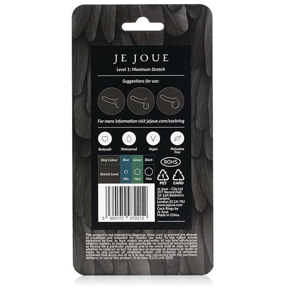 JE JOUE - MAXIMUM STRETCH SILICONE COCK RING - BLACK thumb 5
