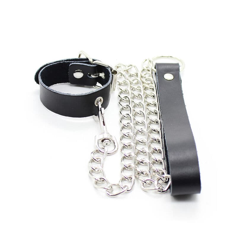 OHMAMA FETISH - PENIS NECKLACE AND LEATHER STRAP WITH METAL CHAIN thumb 4