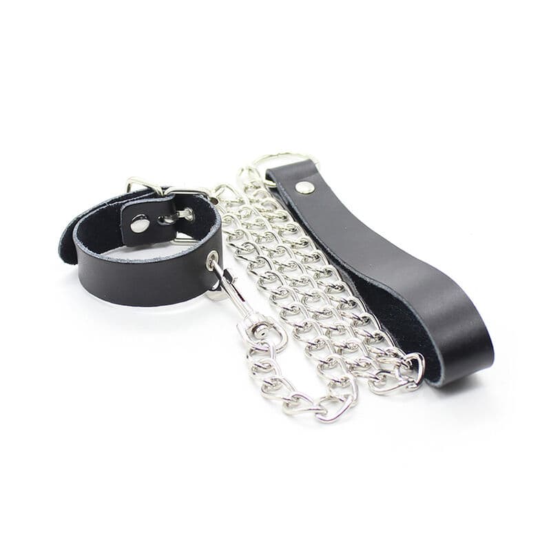 OHMAMA FETISH - PENIS NECKLACE AND LEATHER STRAP WITH METAL CHAIN thumb 5