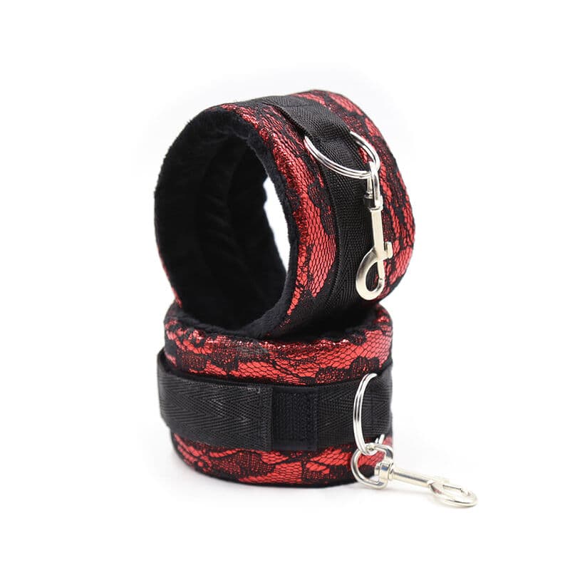 OHMAMA FETISH - VELVET HANDCUFFS WITH NYLON TAPE thumb 3