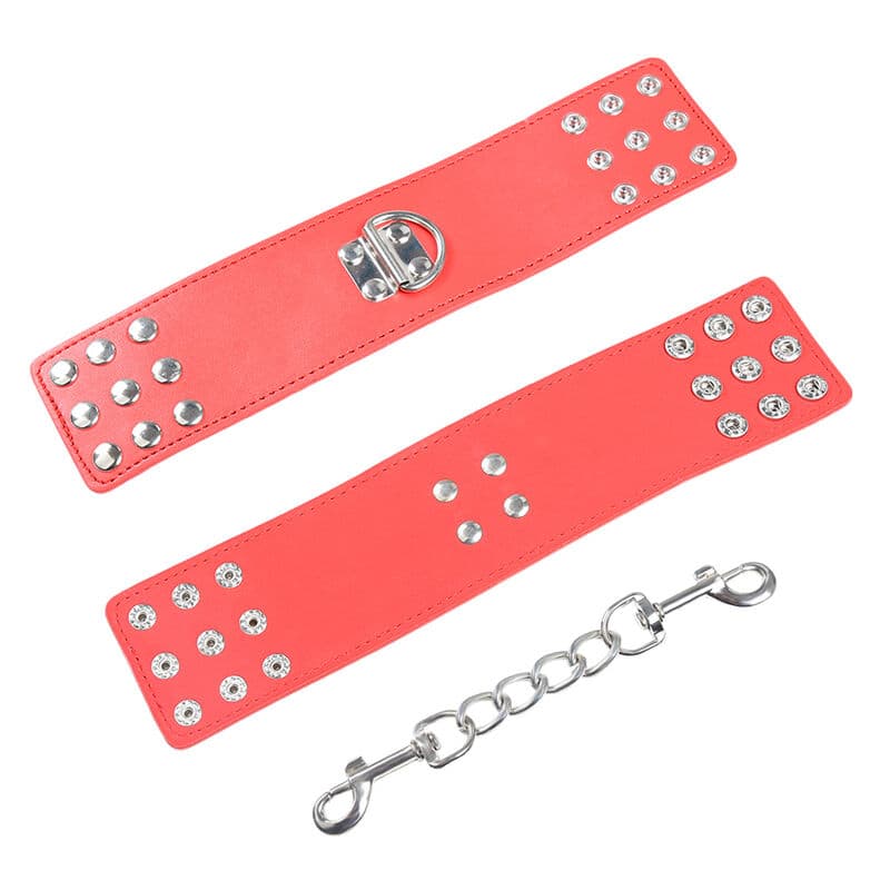 OHMAMA FETISH - RED HANDCUFFS WITH SNAP CLOSURE thumb 3