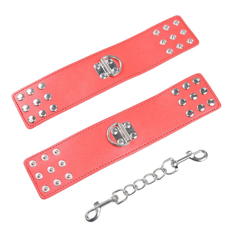 OHMAMA FETISH - RED HANDCUFFS WITH SNAP CLOSURE thumb 4