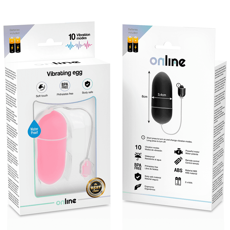 ONLINE - WATERPROOF VIBRATING EGG PINK thumb 4