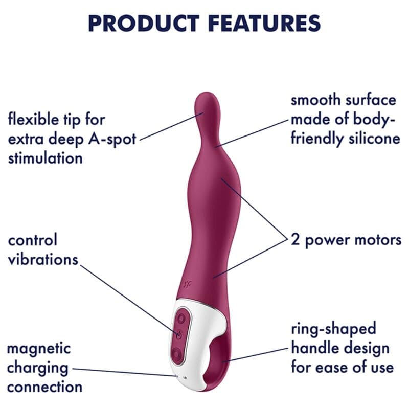 SATISFYER - AMAZING 1 ASPOT VIBRATOR BERRY thumb 4