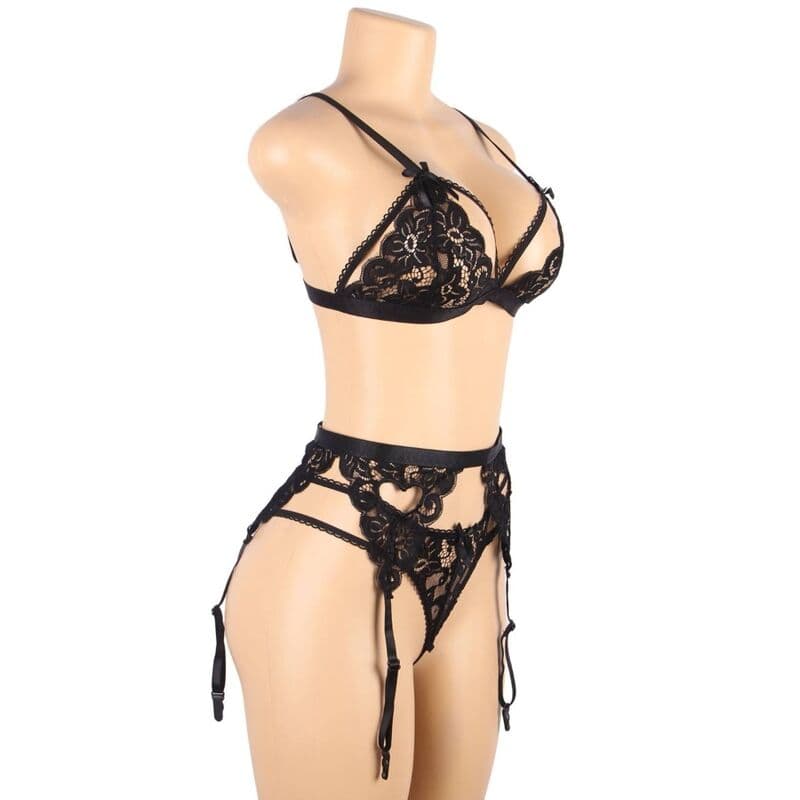 SUBBLIME - SET THREE PIECES SET BRA + GARTER BELT + THONG S/M thumb 9