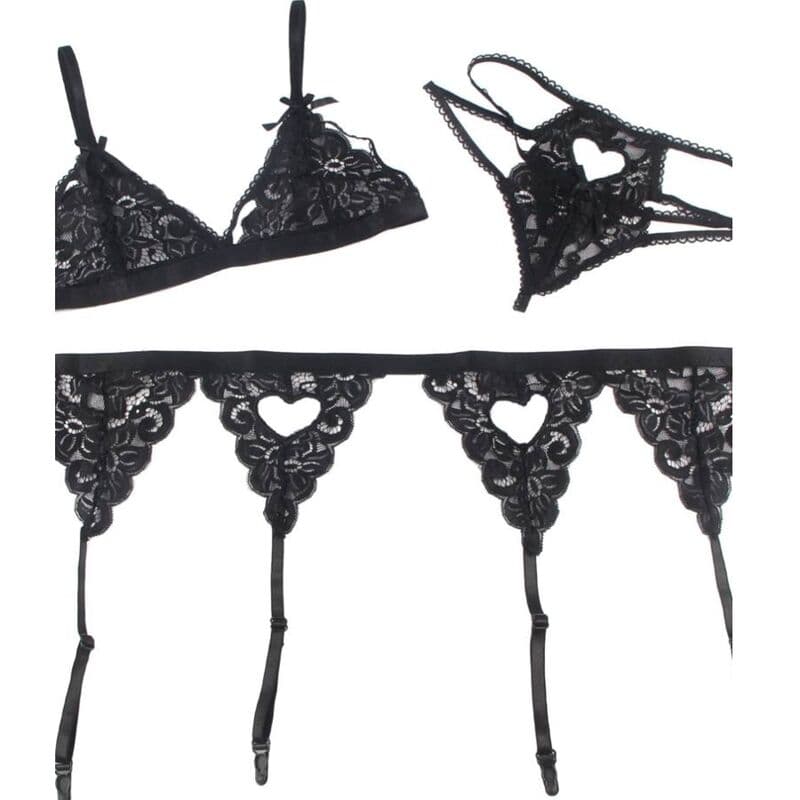 SUBBLIME - SET THREE PIECES SET BRA+ GARTER BELT + THONG L/XL thumb 8