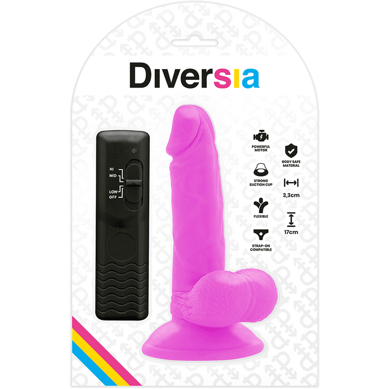 DIVERSIA - FLEXIBLE VIBRATING DILDO PURPLE 17 CM -O- 3.3 CM thumb 7