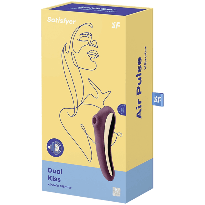 SATISFYER - DUAL KISS AIR PULSE VIBRATOR WINE RED thumb 4