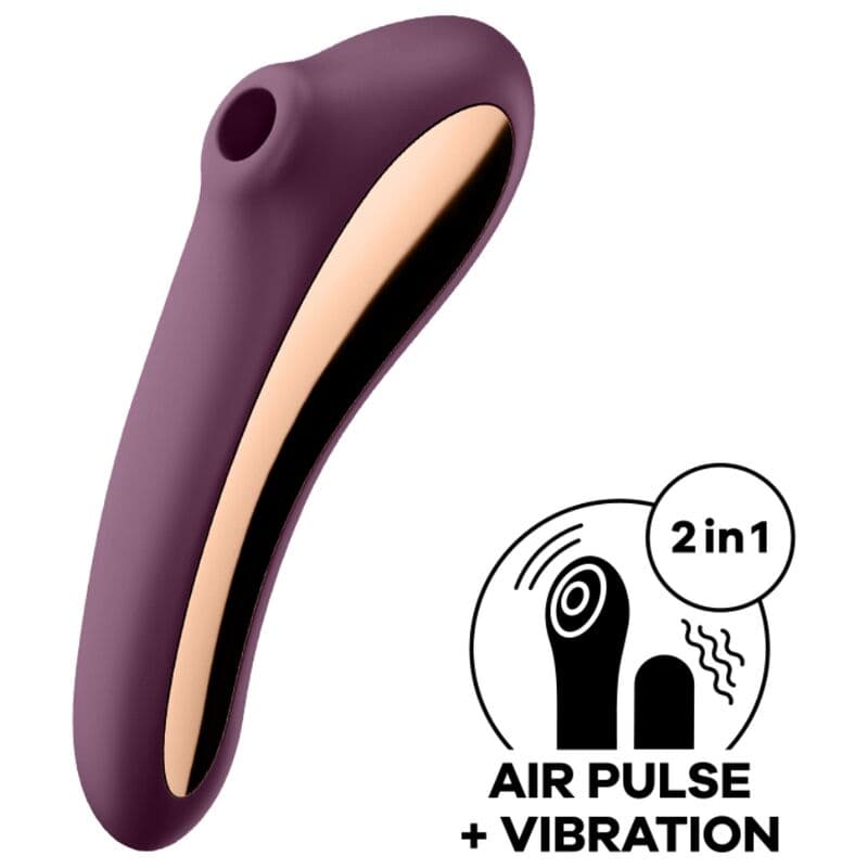 SATISFYER - DUAL KISS AIR PULSE VIBRATOR WINE RED thumb 2