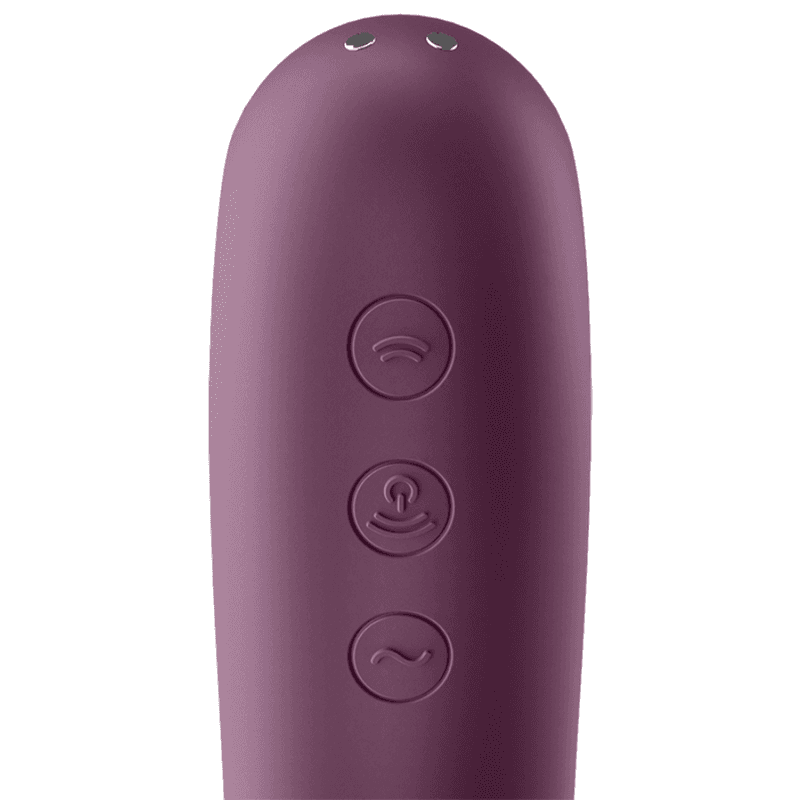 SATISFYER - DUAL KISS AIR PULSE VIBRATOR WINE RED thumb 3