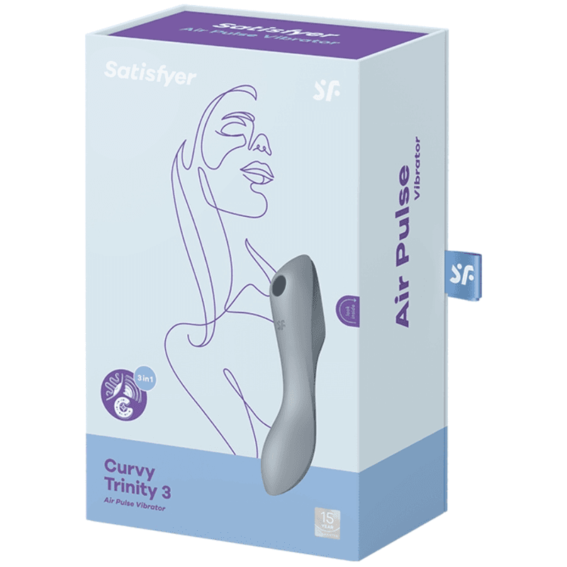 SATISFYER - CURVY TRINITY 3 AIR PULSE VIBRATOR GREY thumb 3