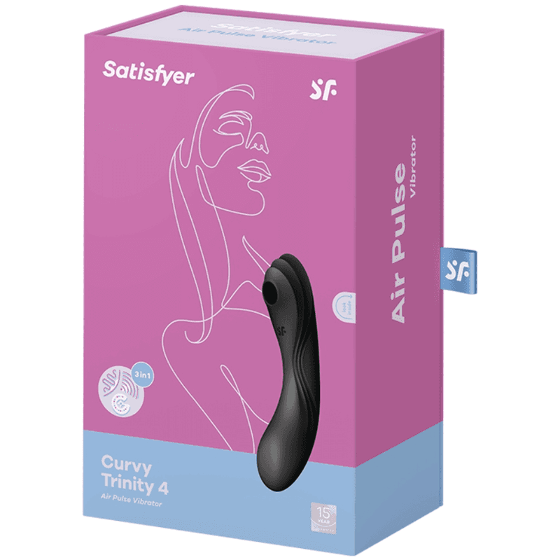 SATISFYER - CURVY TRINITY 4 AIR PULSE VIBRATOR BLACK thumb 3
