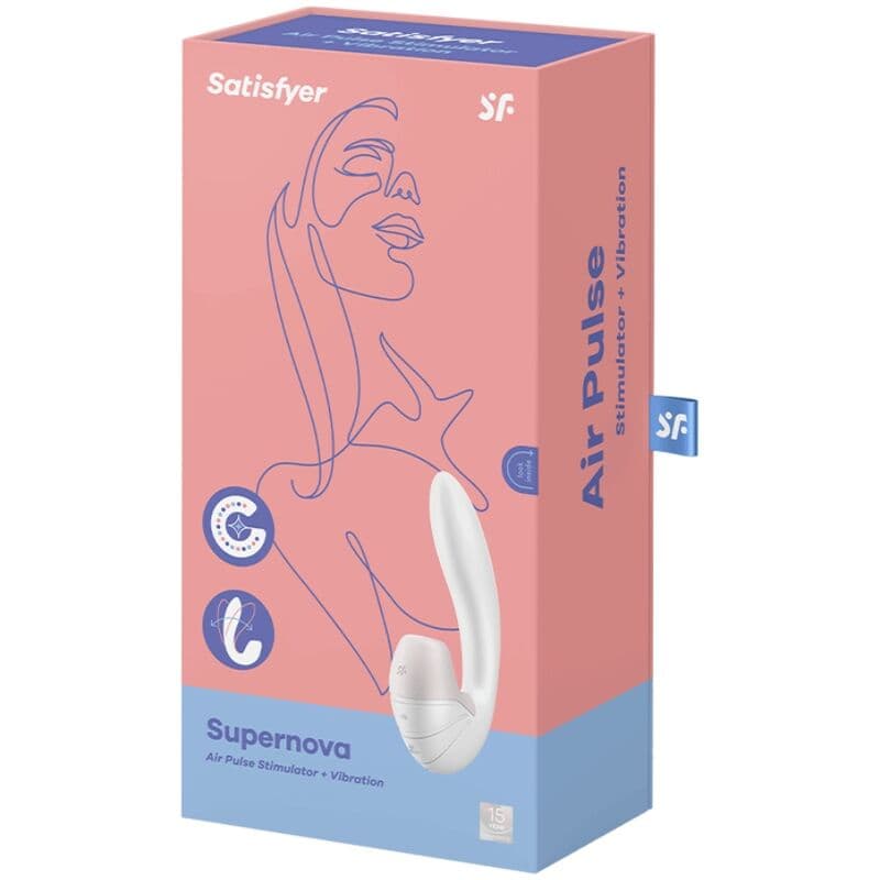 SATISFYER - SUPERNOVA AIR PULSE STIMULATOR & VIBRATION WHITE thumb 3