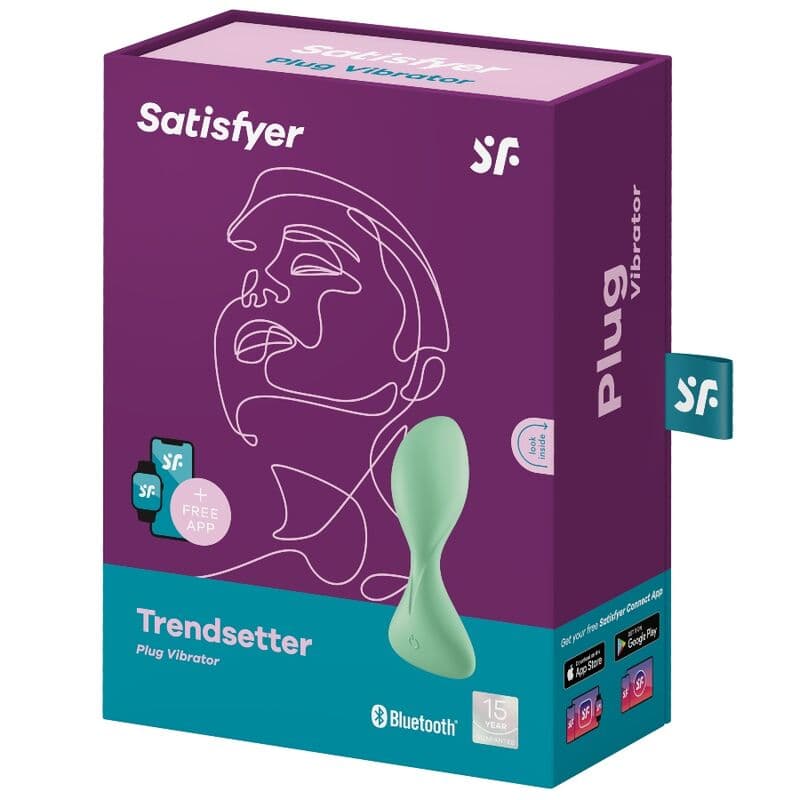 SATISFYER - TRENDSETTER VIBRATING PLUG APP GREEN thumb 4