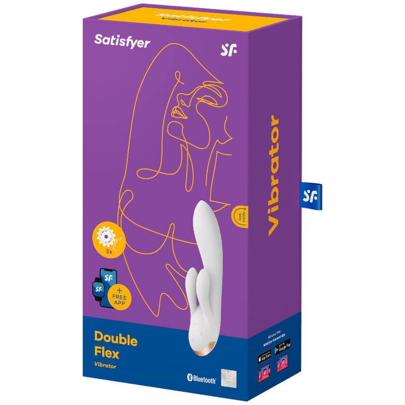 SATISFYER - DOUBLE FLEX VIBRATOR APP WHITE thumb 4
